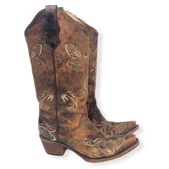 Corral Shoes - Circle G Western Butterfly Boots Embroidered 6